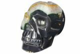 Polished Agate Skull with Amethyst Crystal Pocket #148120-2